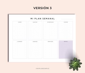 Planificador Semanal Colores PDF Para Imprimir, Carta Y A4, Weekly ...