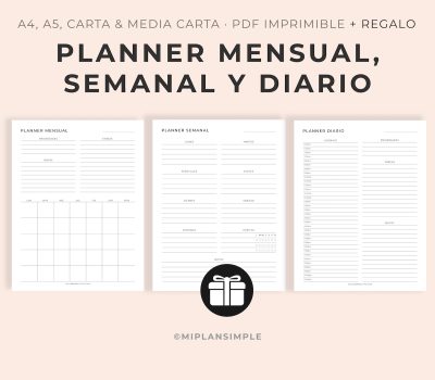 planner mensual bundle imprimible