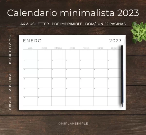 calendario 2023 para imprimir