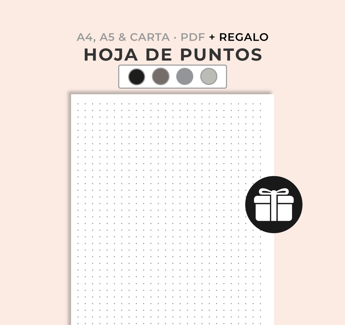 Hojas En Blanco Pdf Hojas punteadas pdf Carta, A4, A5 para imprimir, dot grid bullet journal -  MIPLANSIMPLE