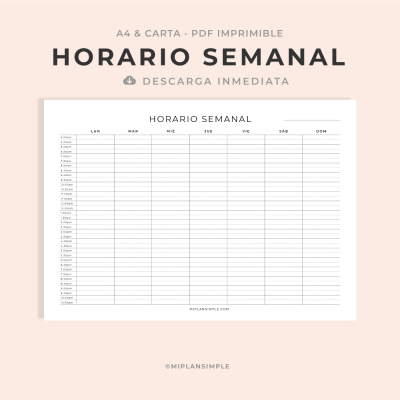 horario semanal imprimir pdf